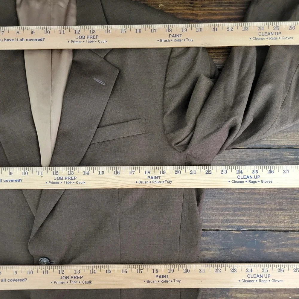 JOS A BANK Men's Sport Coat Blazer Two Button Brown‎ Wool Size 43L